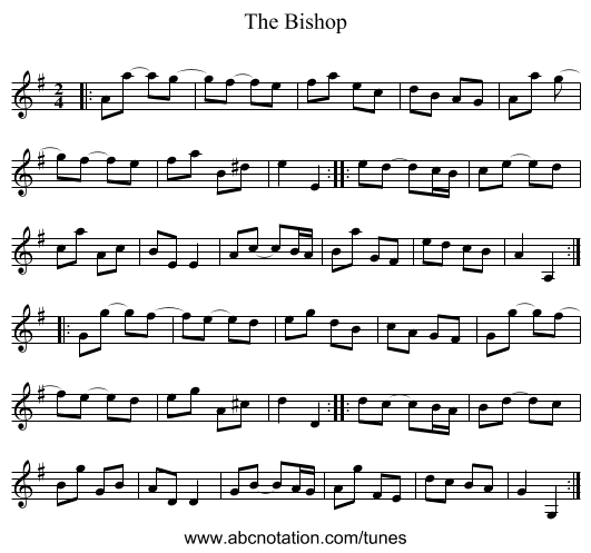 The Bishop - staff notation