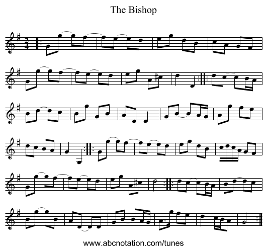 The Bishop - staff notation