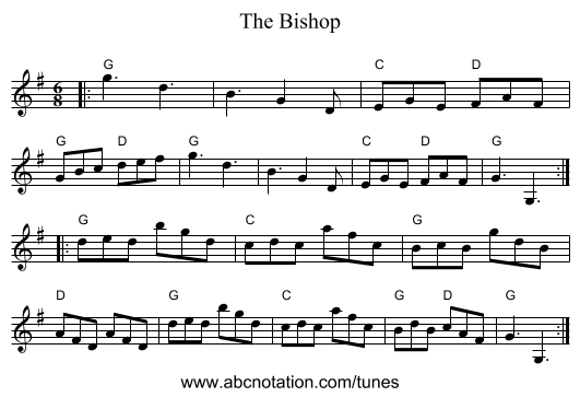 The Bishop - staff notation