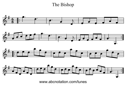 The Bishop - staff notation