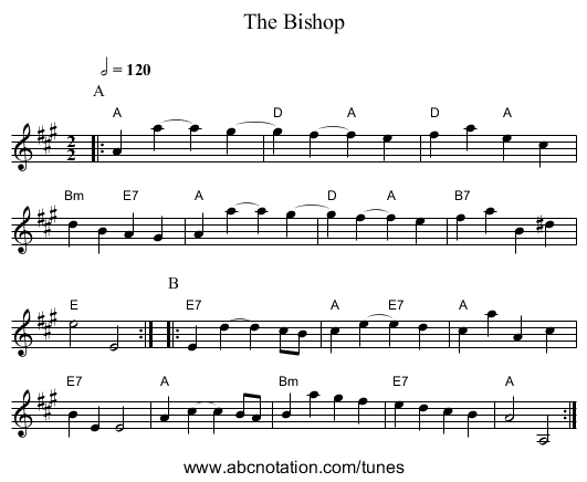The Bishop - staff notation