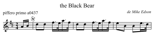 the Black Bear - staff notation