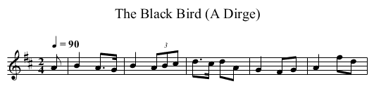 The Black Bird (A Dirge) - staff notation
