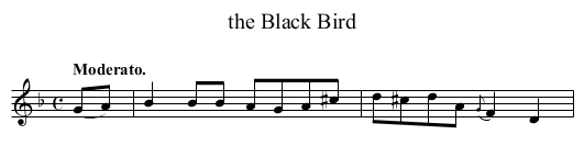 the Black Bird - staff notation