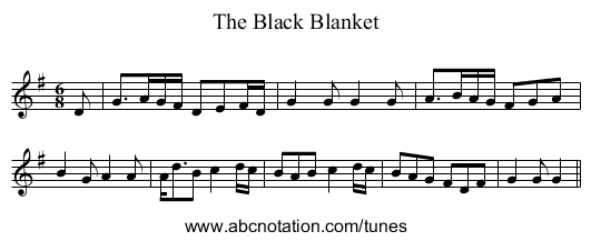 The Black Blanket - staff notation