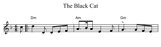 The Black Cat - staff notation