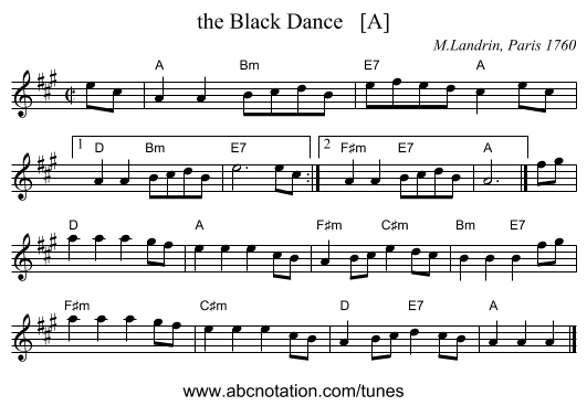 the Black Dance   [A] - staff notation