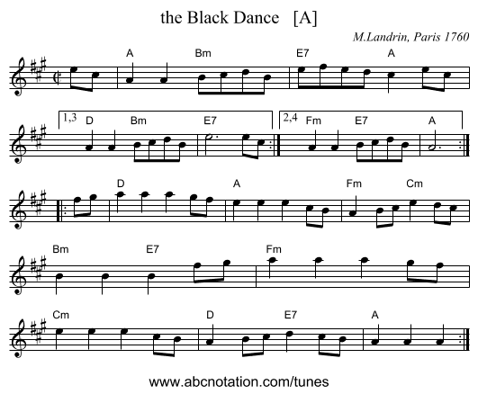 the Black Dance   [A] - staff notation
