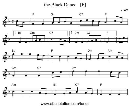 the Black Dance   [F] - staff notation