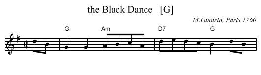 the Black Dance   [G] - staff notation