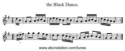 the Black Dance. - staff notation