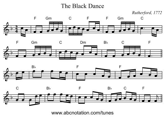 The Black Dance - staff notation