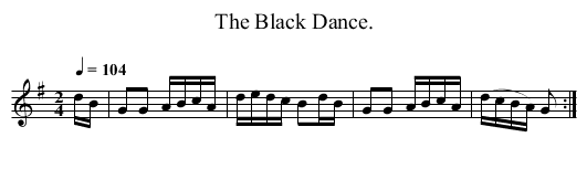 The Black Dance. - staff notation