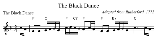 The Black Dance - staff notation