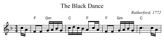 The Black Dance - staff notation