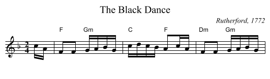 The Black Dance - staff notation