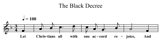 The Black Decree - staff notation