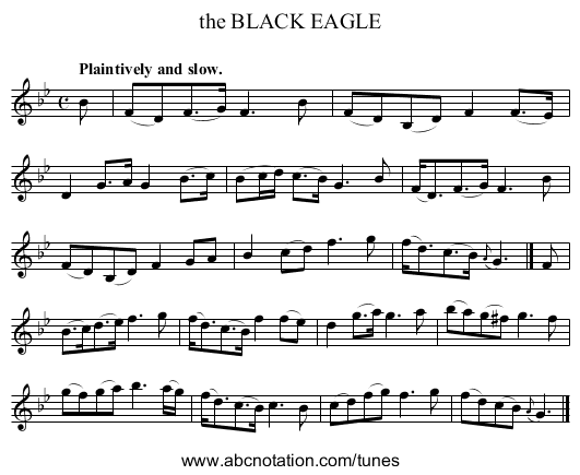 the BLACK EAGLE - staff notation