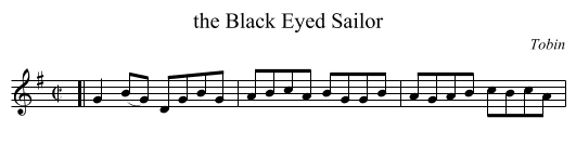 the Black Eyed Sailor - staff notation