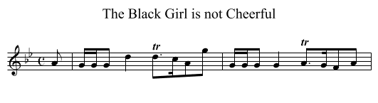 The Black Girl is not Cheerful - staff notation