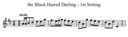 the Black Haired Darling - 1st Setting - staff notation