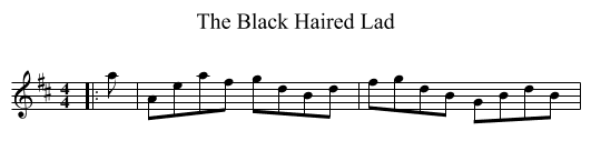 The Black Haired Lad - staff notation