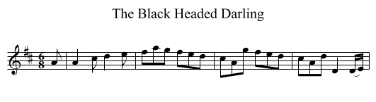 The Black Headed Darling - staff notation