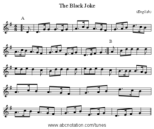 The Black Joke - staff notation