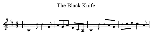 The Black Knife - staff notation