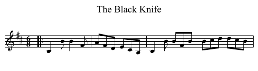 The Black Knife - staff notation