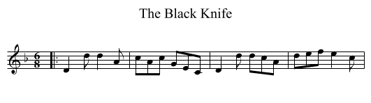 The Black Knife - staff notation