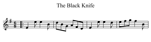 The Black Knife - staff notation