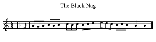 The Black Nag - staff notation