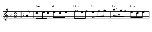 the Black Nag - staff notation
