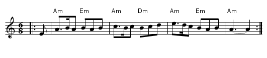 the Black Nag - staff notation