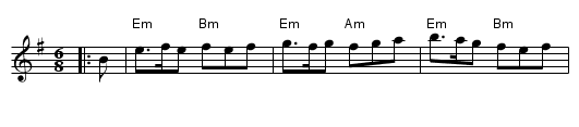 the Black Nag - staff notation