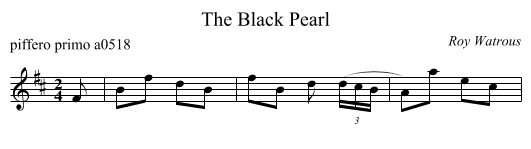 The Black Pearl - staff notation