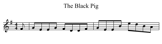 The Black Pig - staff notation