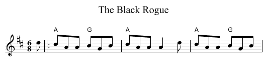 The Black Rogue - staff notation