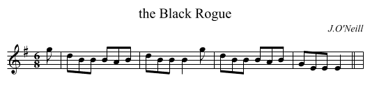 the Black Rogue - staff notation