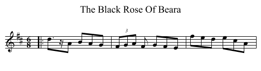 The Black Rose Of Beara - staff notation