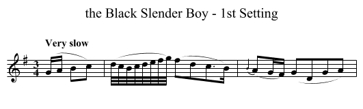 the Black Slender Boy - 1st Setting - staff notation