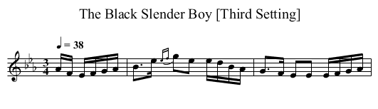 The Black Slender Boy [Third Setting] - staff notation