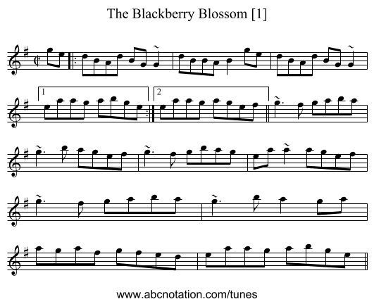 The Blackberry Blossom [1] - staff notation