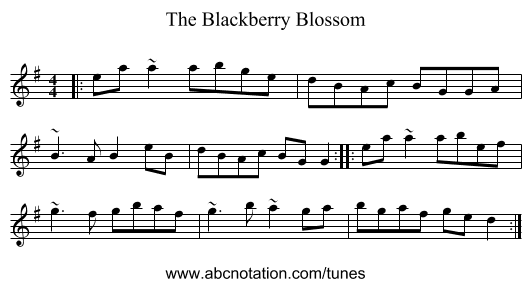 The Blackberry Blossom - staff notation