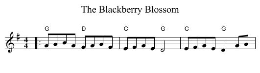 The Blackberry Blossom - staff notation