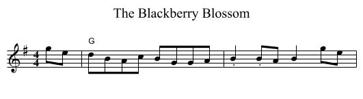 The Blackberry Blossom - staff notation