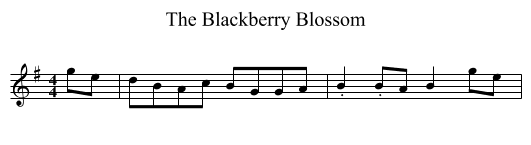 The Blackberry Blossom - staff notation