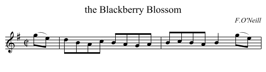 the Blackberry Blossom - staff notation