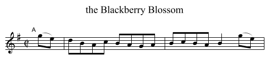 the Blackberry Blossom - staff notation